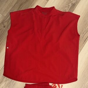 Figs Red Women's Rafaela Top